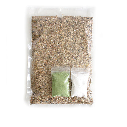 【スタンダード】オーガニック(有機JAS認定)雑穀配合 セキセイインコスタンダードブレンド500g 保存ビン+スプーンセット