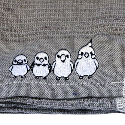 MOKU ハンカチ（当店オリジナル♪ことりの刺繍入り）