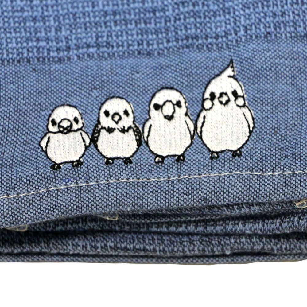 MOKU ハンカチ（当店オリジナル♪ことりの刺繍入り）