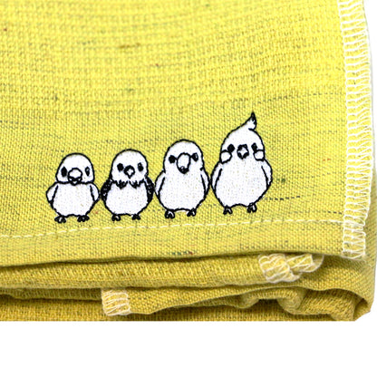MOKU ハンカチ（当店オリジナル♪ことりの刺繍入り）
