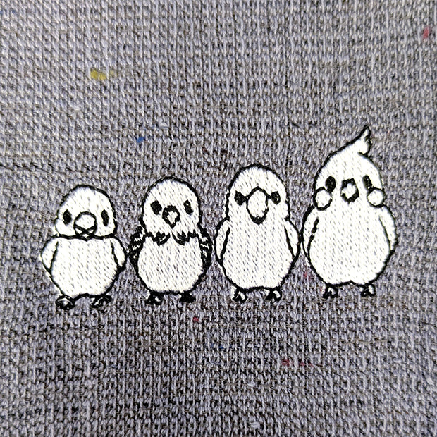 MOKU ハンカチ（当店オリジナル♪ことりの刺繍入り）
