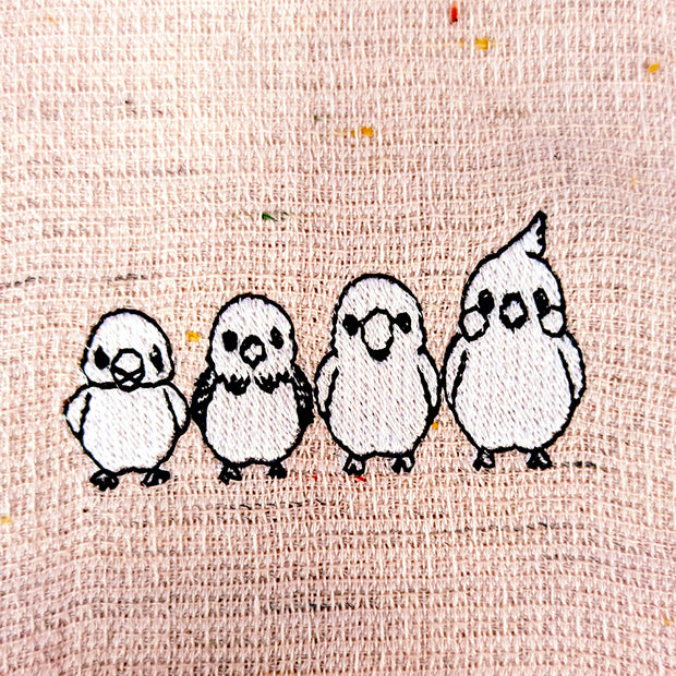 MOKU ハンカチ（当店オリジナル♪ことりの刺繍入り）