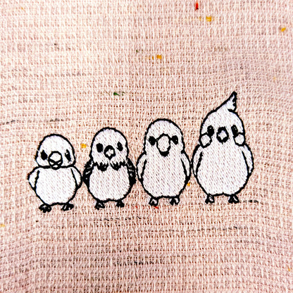 MOKU ハンカチ（当店オリジナル♪ことりの刺繍入り）