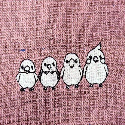 MOKU ハンカチ（当店オリジナル♪ことりの刺繍入り）